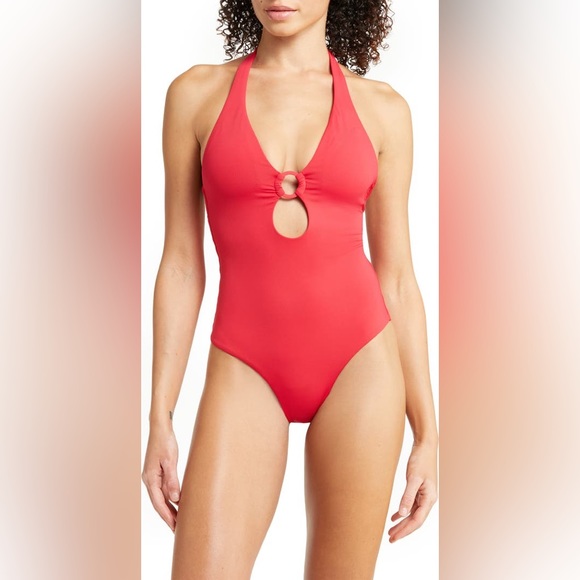NWOT Sea Level Keyhole Halter One-Piece Swimsuit Size 8 - Picture 2 of 11